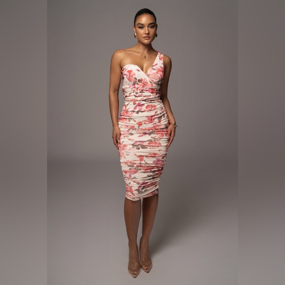 JLUXLABEL Ivory Floral Secret Meadow Midi Dress - Picture 1 of 1